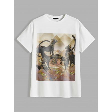 Tricou Cleopatra cu bumbac pisici